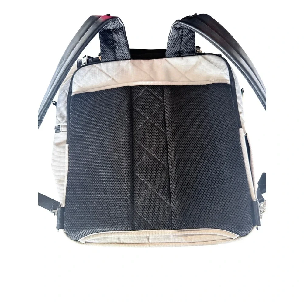 Paperclip Willow Diaper‎ Bag Backpack Cream Black Quilted with Changing Station
